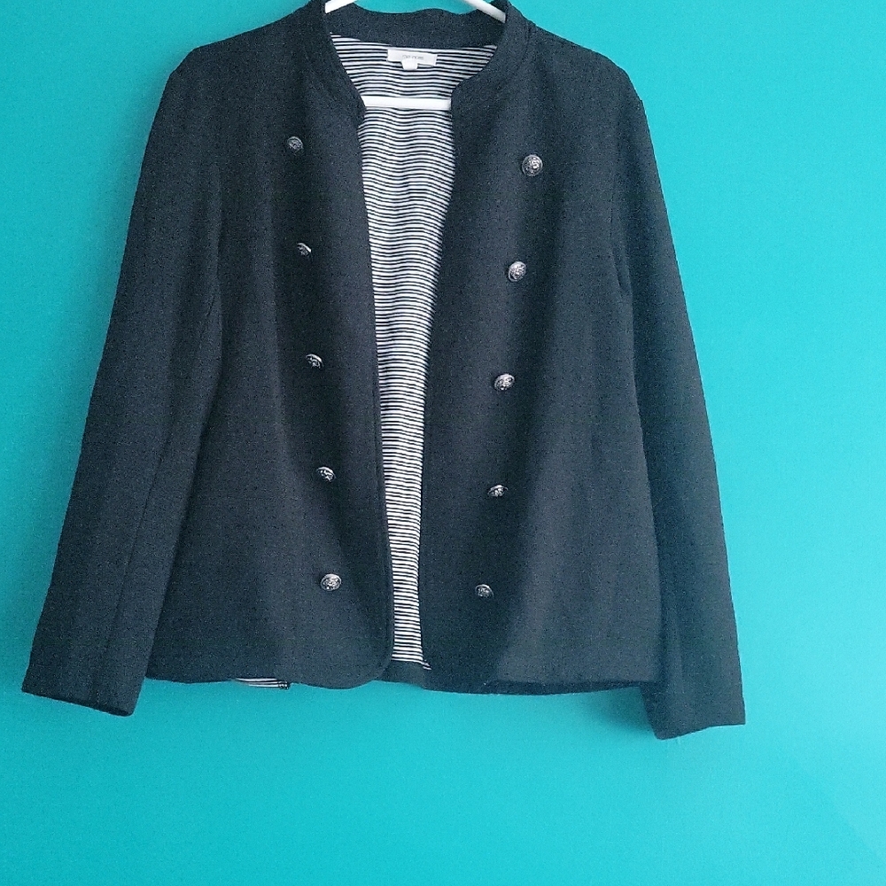Maurices Black and White Striped Jacket.